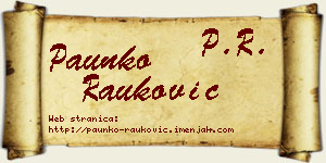 Paunko Rauković vizit kartica